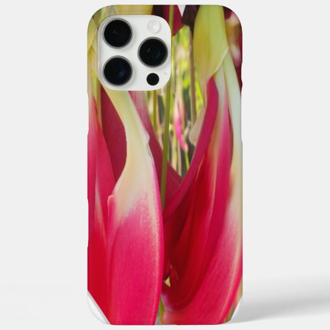 Funda iPhone 16 Pro Max Impresión de arte floral cardíaco (Reverso )