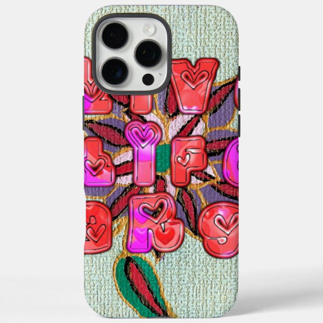 Funda iPhone 16 Pro Max Impresión de arte "Live Life Large" (Reverso)