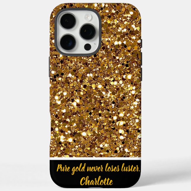 Funda iPhone 16 Pro Max Impresionante confeti de oro en celebración (Reverso)