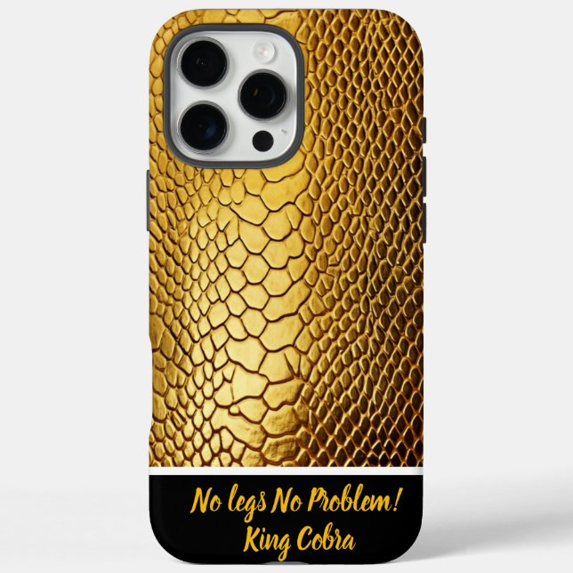 Funda iPhone 16 Pro Max Impresionantes patrones dorados de piel de serpien (Reverso)