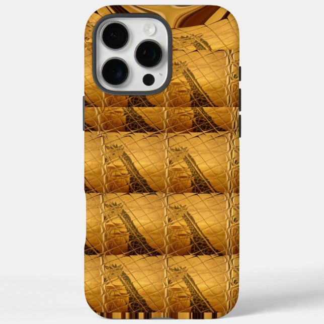 Funda iPhone 16 Pro Max Infinity Golden Giraffe Animal Motiart Print (Reverso)