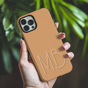 Funda iPhone 16 Pro Max Iniciales Monograma Modernas Contemporáneas Buff
