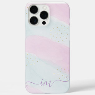 Funda iPhone 16 Pro Max Iniciales y nombre de diseño abstracto de Pastel m