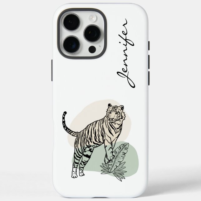Funda iPhone 16 Pro Max iPhone tigre moderno (Reverso)