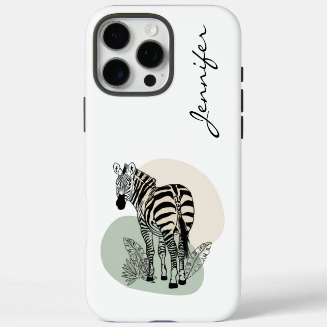 Funda iPhone 16 Pro Max iPhone Zebra moderna (Reverso)