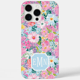 Funda iPhone 16 Pro Max Jardín Colorido Moderno con Monograma 