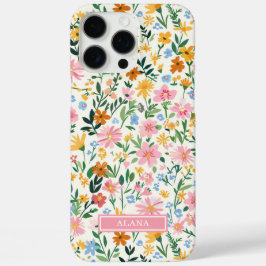 Funda iPhone 16 Pro Max Jardín De Flores Monogramado