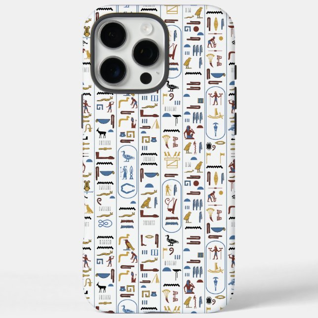 Funda iPhone 16 Pro Max Jeroglíficos egipcios antiguos Faraón Egipto Arte (Reverso)