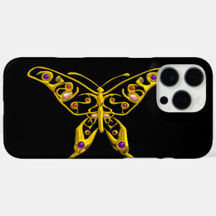 FUNDA iPhone 16 PRO MAX JEWEL DE LA MARIPOSA DE LA HIPERRA DE ORO CON GEMS