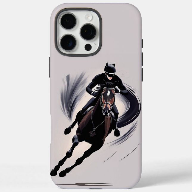 Funda iPhone 16 Pro Max Jinete Galopando (Reverso)