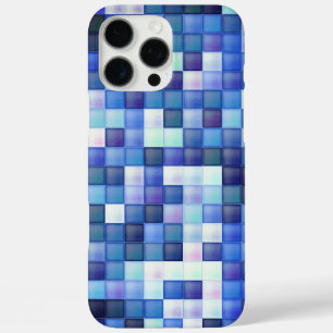 Funda iPhone 16 Pro Max Juego de video Pixels Blue Square Pattern