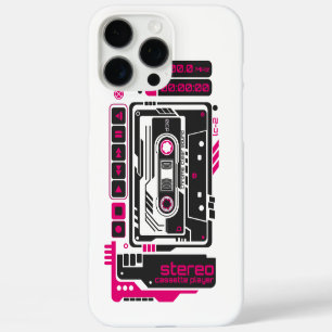 Funda iPhone 16 Pro Max Jugador de cassette de futuro retro