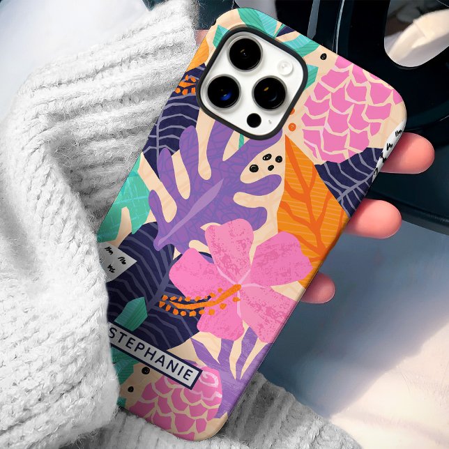 Funda iPhone 16 Pro Max Jungle Tropical Abstracto Nombre Personalizado (Subido por el creador)