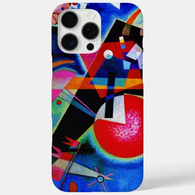 Funda iPhone 16 Pro Max Kandinsky con pintura abstracta azul (Reverso )
