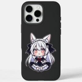 Funda iPhone 16 Pro Max Kawaii Chibi Neko Gothic Lolita 