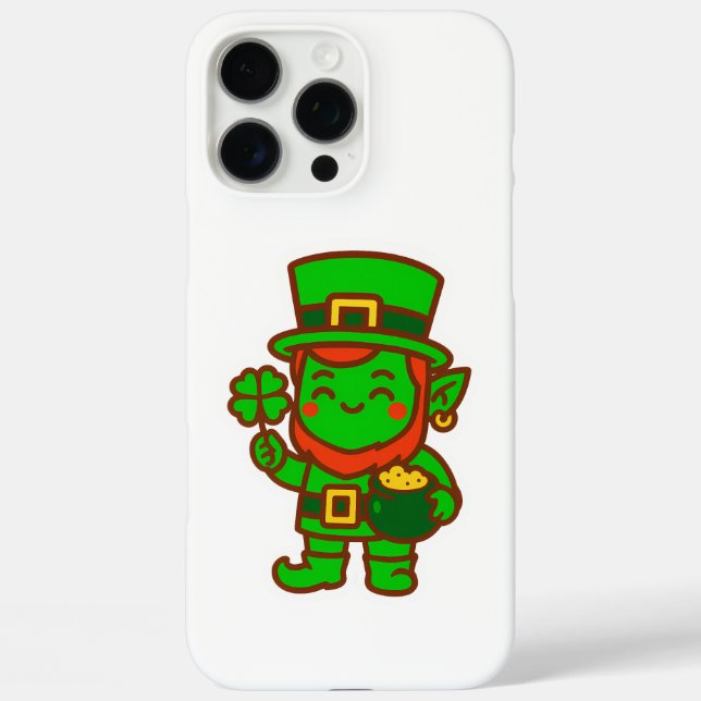 Funda iPhone 16 Pro Max Kawaii Lucky Leprechaun (Reverso )