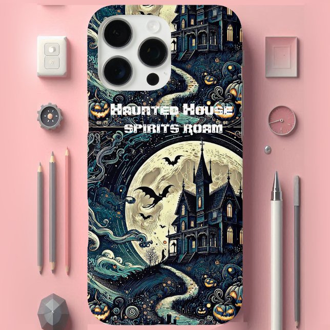 Funda iPhone 16 Pro Max La casa embrujada vibrar vibraciones espíritus de  (Haunted House Spooky Vibes Spirits Roam Vintage Case-Mate iPhone Case)