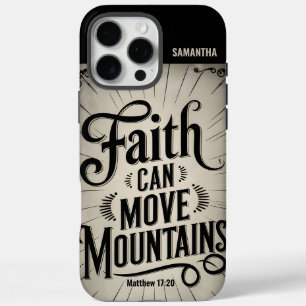 Funda iPhone 16 Pro Max La fe puede mover montañas cristianas vintage