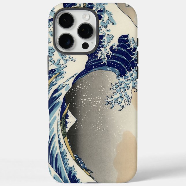 Funda iPhone 16 Pro Max La gran ola de Kanagawa, Bella Artes japonés (Reverso)