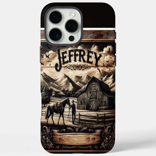 Funda iPhone 16 Pro Max La granja rústica de Jeffrey (Reverso)