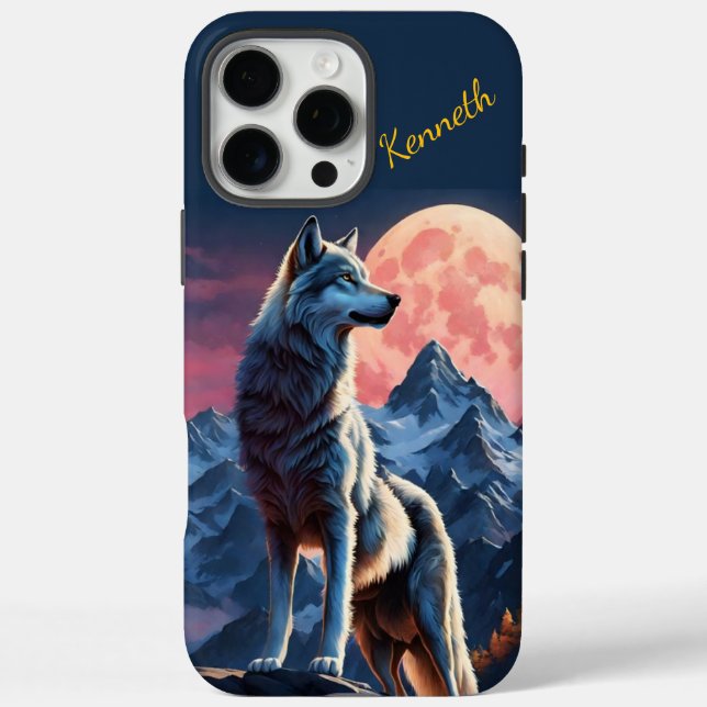 Funda iPhone 16 Pro Max La luna brilla en el lobo de Howling (Reverso)