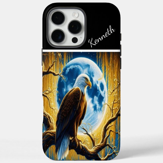 Funda iPhone 16 Pro Max La silueta de Eagle en Golden Willow (Reverso)