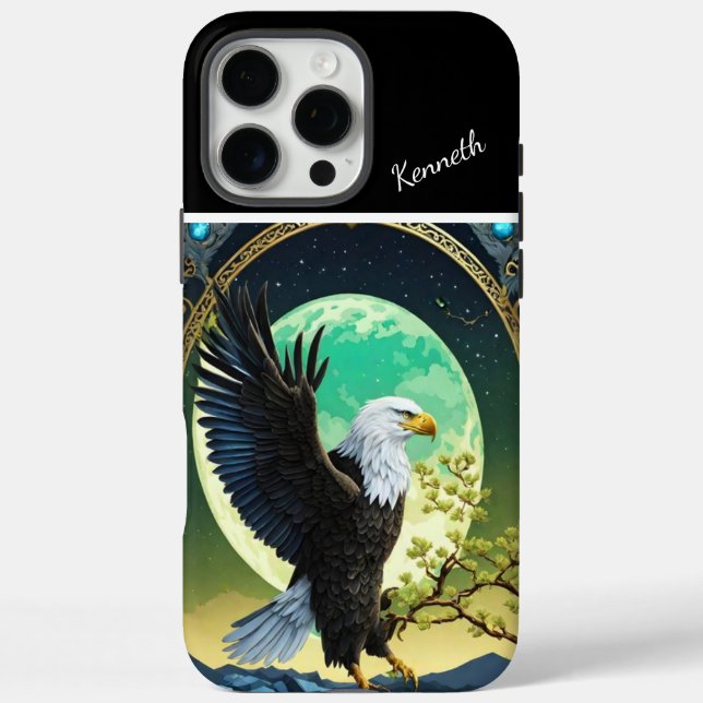 Funda iPhone 16 Pro Max La vigilia de la luna de Eagle (Reverso)