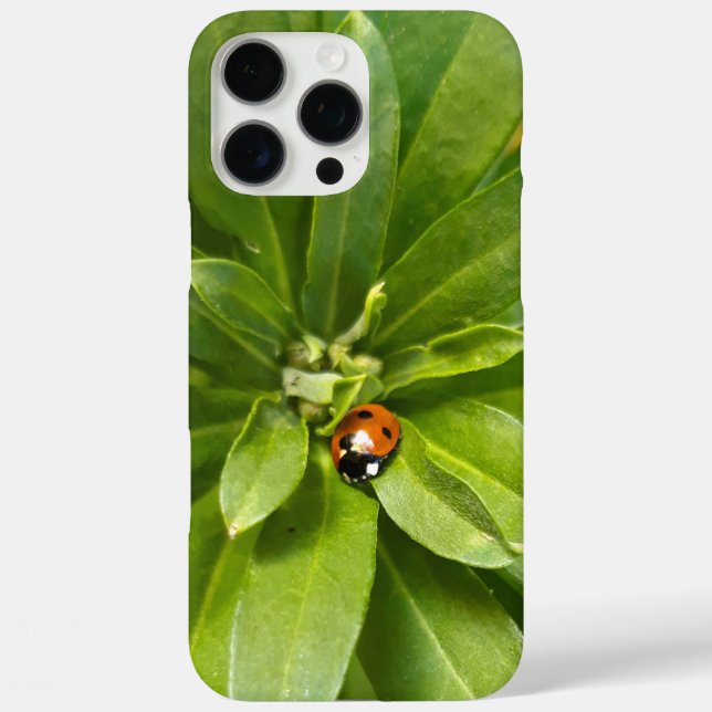Funda iPhone 16 Pro Max Ladybug en Flores (Reverso )