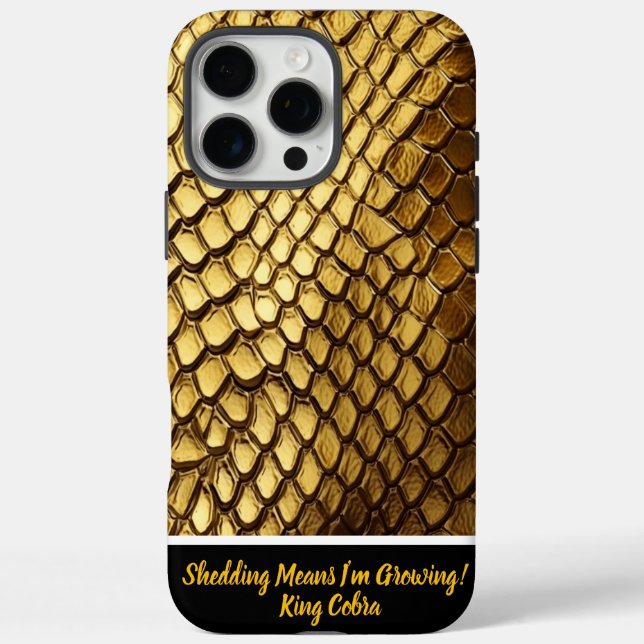 Funda iPhone 16 Pro Max Las pieles de serpientes doradas cautivantes brill (Reverso)