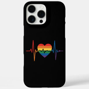 Funda iPhone 16 Pro Max Latidos del corazón LGBTQ Orgullo del corazón Gay 