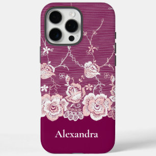 Funda iPhone 16 Pro Max Lazo floral rosa