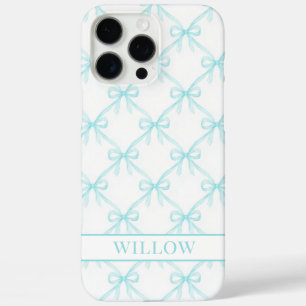 Funda iPhone 16 Pro Max Lazos de Acuarela Aqua Coquette
