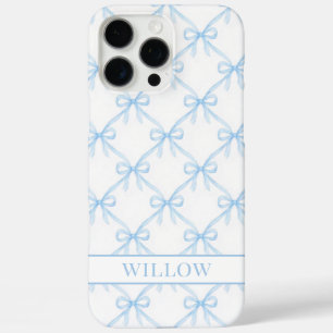 Funda iPhone 16 Pro Max Lazos de acuarela azules Coquette