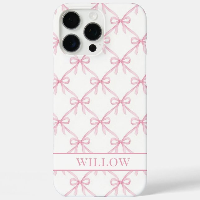 Funda iPhone 16 Pro Max Lazos de acuarela de coqueta rosa (Reverso )