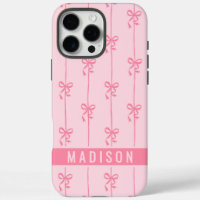 Lazos de Coqueta Rosa Nombre Personalizado Moderno