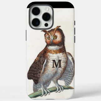 Funda iPhone 16 Pro Max Lechuza de cosecha monográfica personalizada