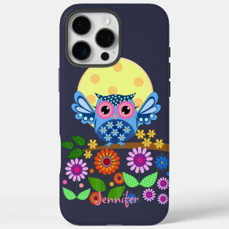 Funda iPhone 16 Pro Max Lechuza de primavera y nombre personalizado