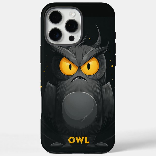 Funda iPhone 16 Pro Max Lechuza gruñón personalizada (Reverso)