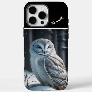 Funda iPhone 16 Pro Max Lechuza nevada en abrazo de invierno