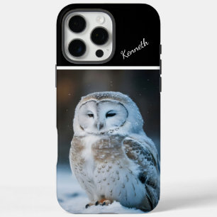 Funda iPhone 16 Pro Max Lechuza nevada en abrazo de invierno