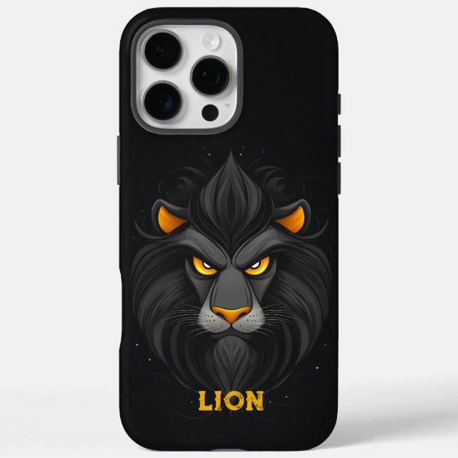Funda iPhone 16 Pro Max León negro furioso (Reverso)