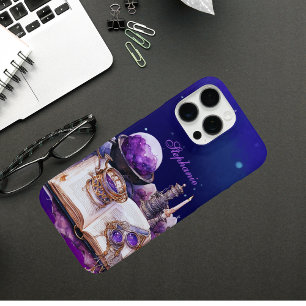 Funda iPhone 16 Pro Max Libro de hechizos con vibraciones de bruja y nombr