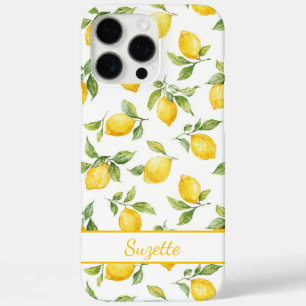 Funda iPhone 16 Pro Max Limones en acuarela monogramados
