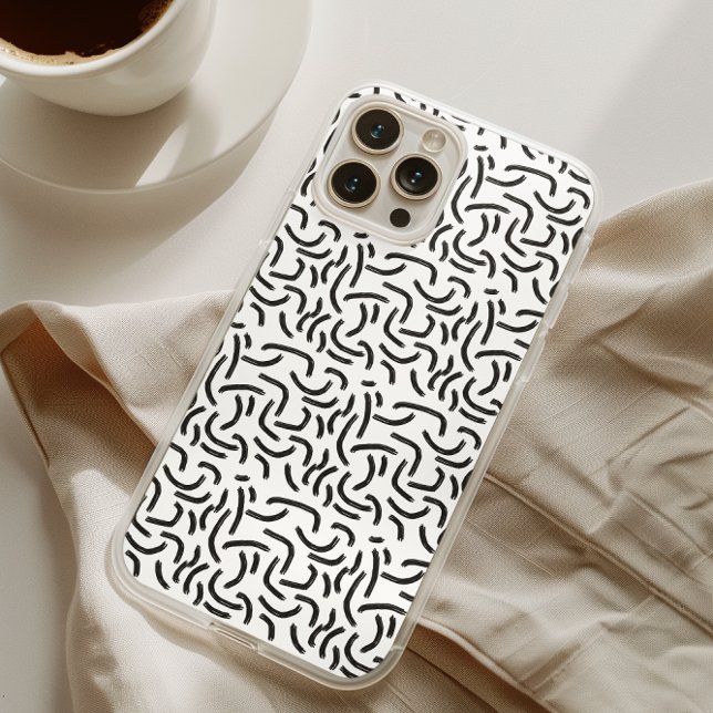 Funda iPhone 16 Pro Max Líneas abstractas en blanco y negro (Subido por el creador)