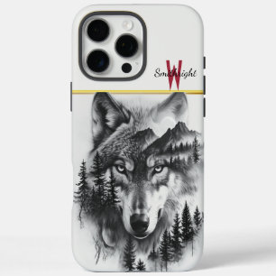 Funda iPhone 16 Pro Max Lobo entre montañas y bosque