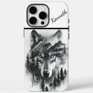 Funda iPhone 16 Pro Max Lobo entre montañas y bosque