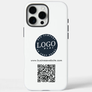 Funda iPhone 16 Pro Max Logotipo moderno de negocio código QR personalizad