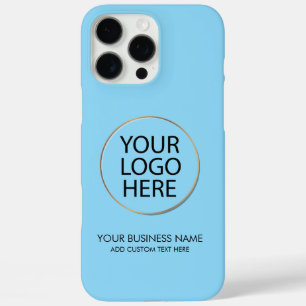 Funda iPhone 16 Pro Max Logotipo profesional y compañía de texto azul