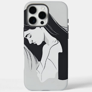 Funda iPhone 16 Pro Max Luchas silenciosas: Triste Chica - estuche para iP
