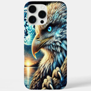 Funda iPhone 16 Pro Max Luna Azul Ilumina la Silenciosa Vigilia del Águila